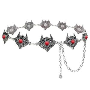 Concho Belt Silver Skull Eyes Western Gothic Carving Waist Chain new